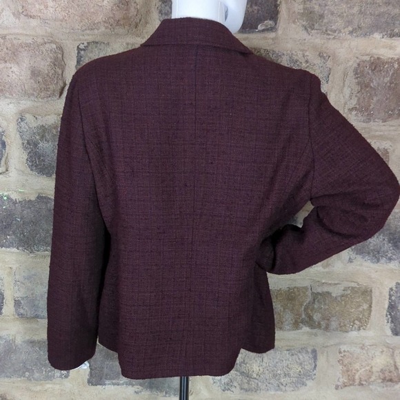 J. Jill Wool Blend Purple Blazer Woman's Size 14 Lined 3 Button Career Wear - Picture 5 of 12